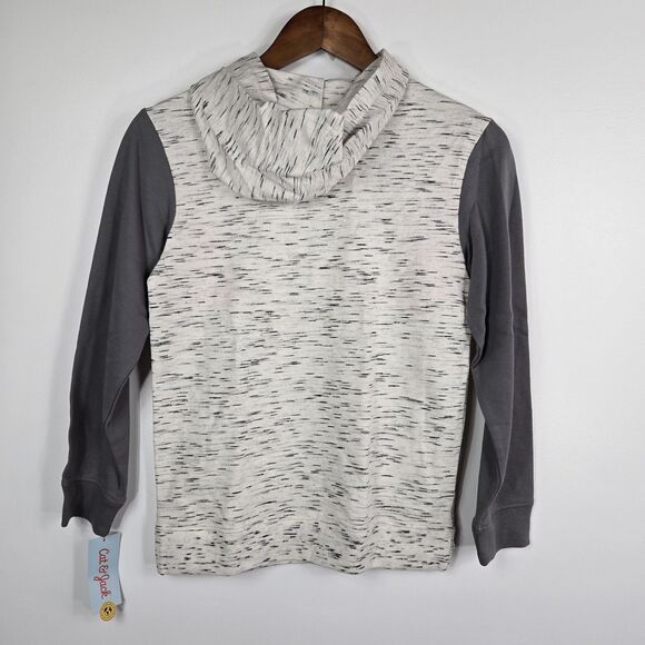 Cat & Jack Girl's Size Medium 8/10 Gray Pink Hoodie Shirt NWT - Picture 5 of 6